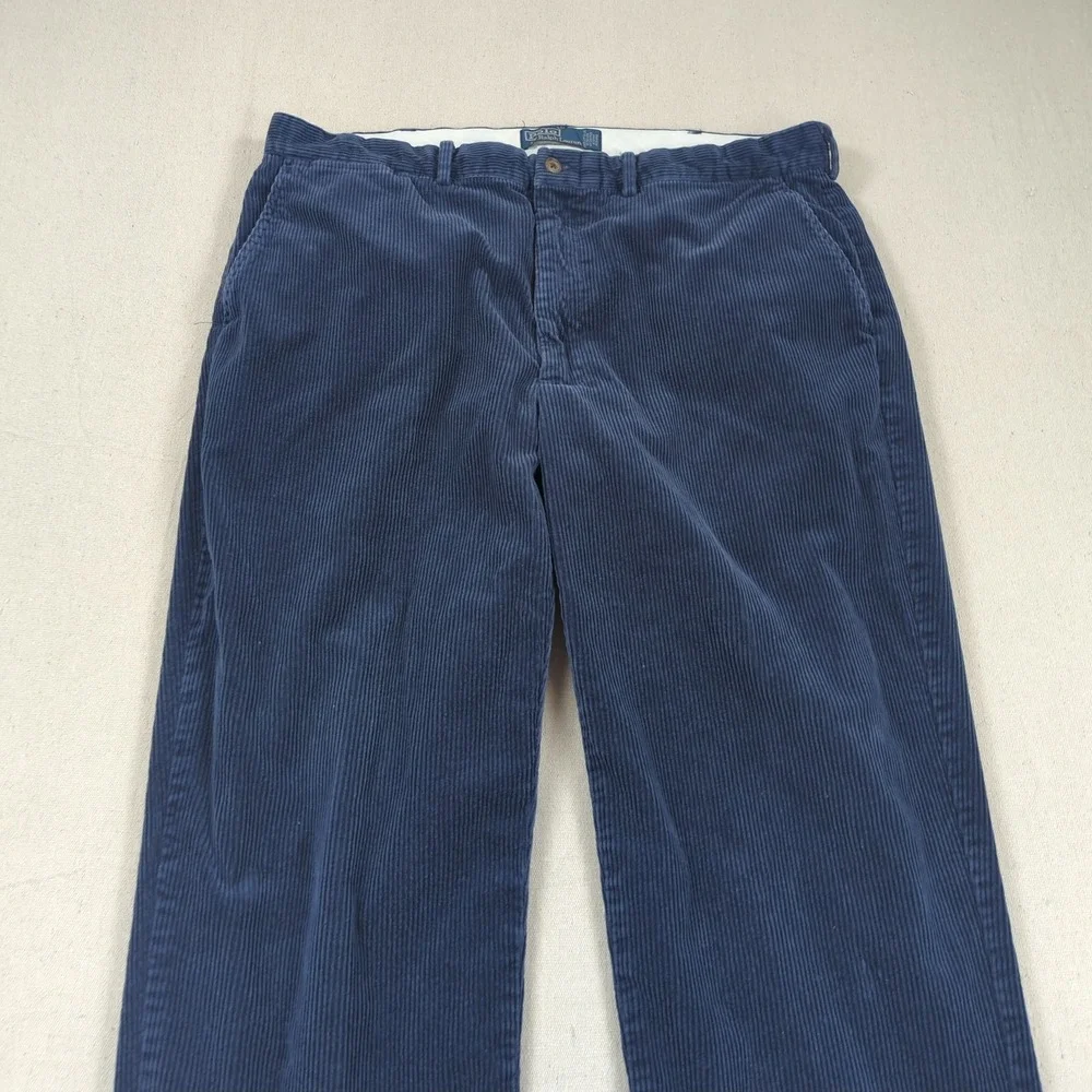 Vintage Polo Ralph Lauren Pants Mens 38x30 Blue Corduroy Distressed